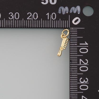 18K Gold Filled Comb Pendant,Dainty Hairstylist Comb Charm Bracelet Necklace for DIY Jewelry Making Supply