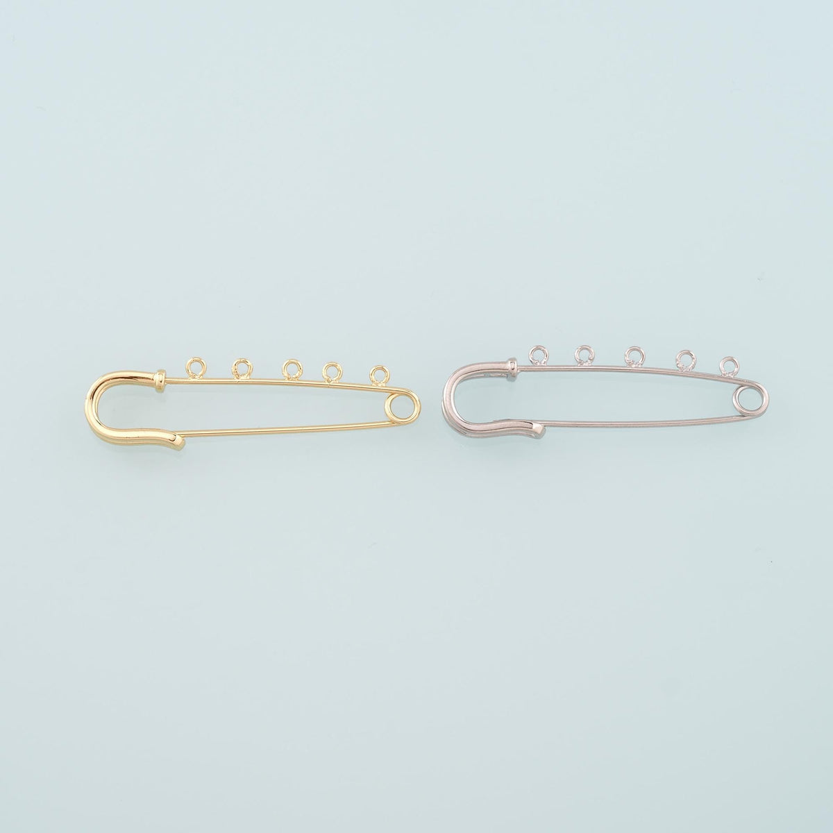 Gold 5 Loops Safety Pin, 18K Gold Filled Paper Clip Pendant,Dainty Paper Clip Charm Bracelet Necklace for DIY Jewelry Making 