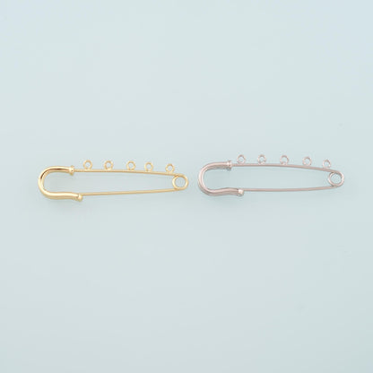 Gold 5 Loops Safety Pin, 18K Gold Filled Paper Clip Pendant,Dainty Paper Clip Charm Bracelet Necklace for DIY Jewelry Making 
