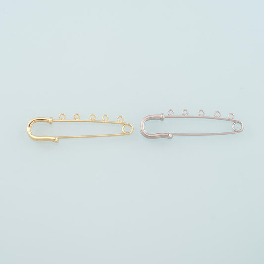 Gold 5 Loops Safety Pin, 18K Gold Filled Paper Clip Pendant,Dainty Paper Clip Charm Bracelet Necklace for DIY Jewelry Making 