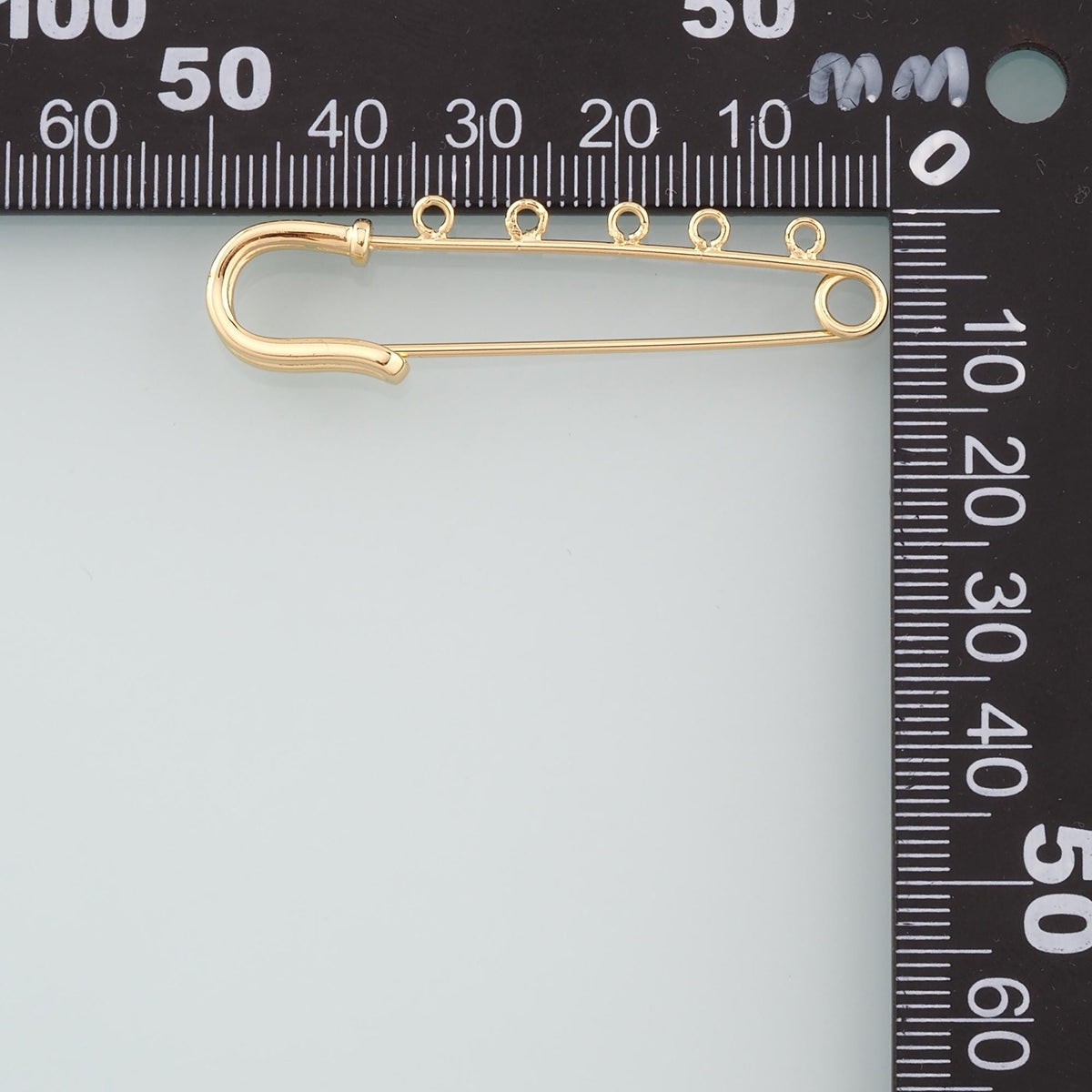 Gold 5 Loops Safety Pin, 18K Gold Filled Paper Clip Pendant,Dainty Paper Clip Charm Bracelet Necklace for DIY Jewelry Making 