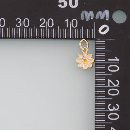 18K Gold Filled Hand Enamel Charm Pendant for Jewelry Making