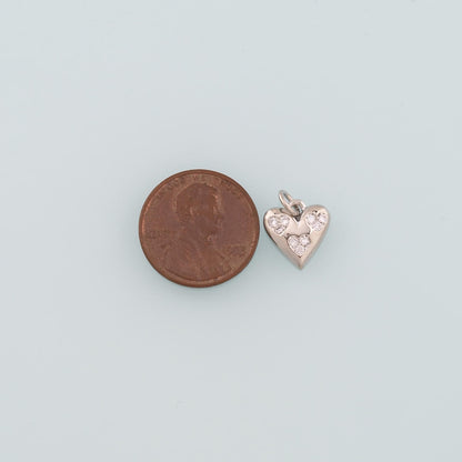 18K Gold Filled Heart CZ Charm Pendant for Jewelry Making