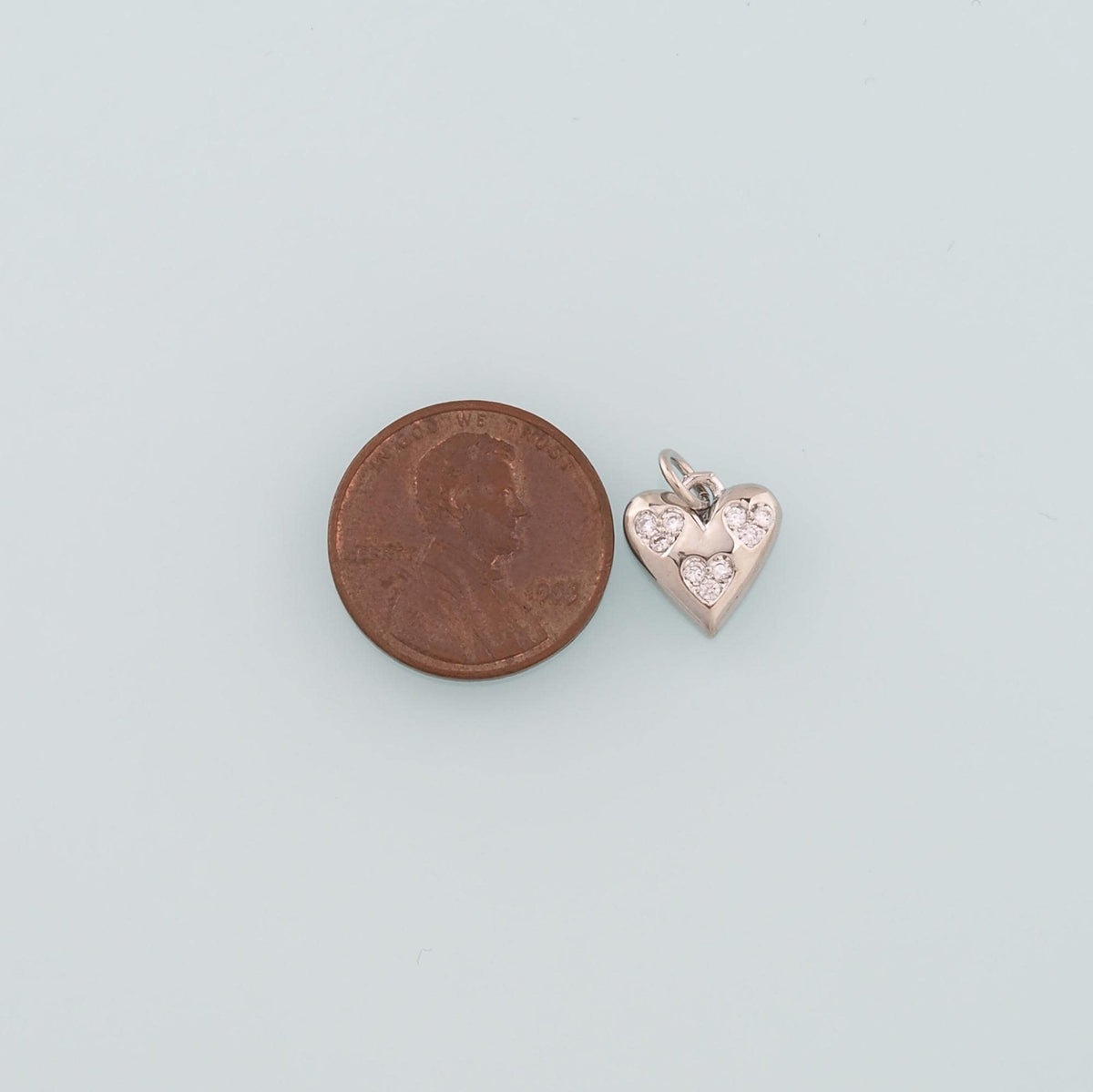 Gold Heart Charms,18K Gold Filled Heart Pendant,CZ Micro Pave Heart Charm Bracelet Necklace for DIY Jewelry Making Supply