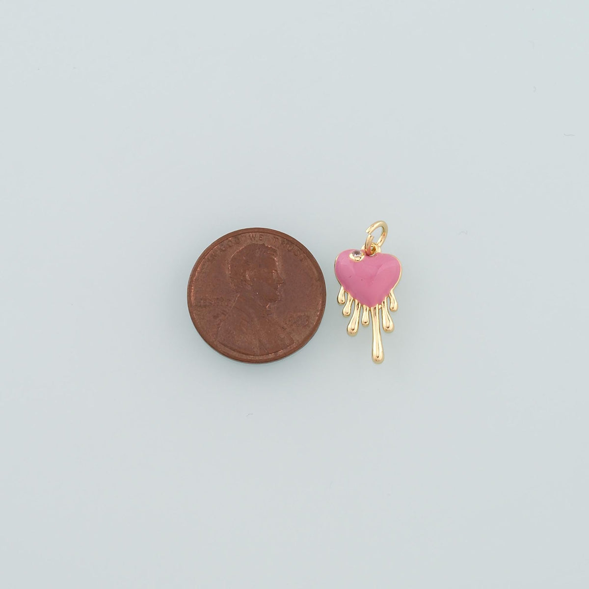 Gold Heart Charms,18K Gold Filled Heart Pendant,Enamel Melting Heart Charm Bracelet Necklace for DIY Jewelry Making Supply