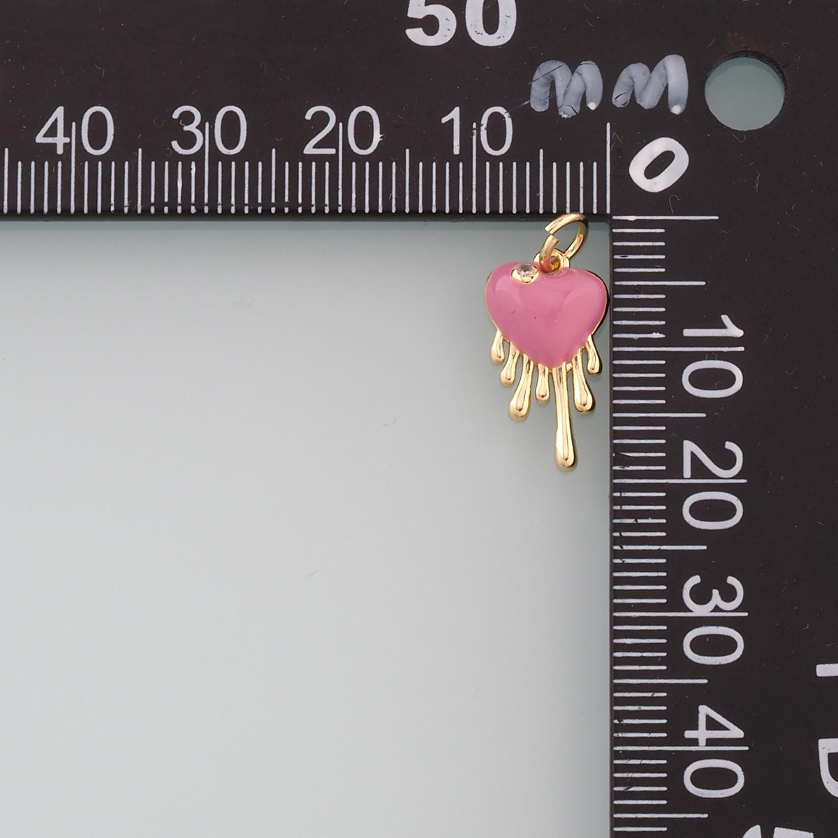 Gold Heart Charms,18K Gold Filled Heart Pendant,Enamel Melting Heart Charm Bracelet Necklace for DIY Jewelry Making Supply