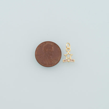 18K Gold Filled Star Charm Pendant for Jewelry Making