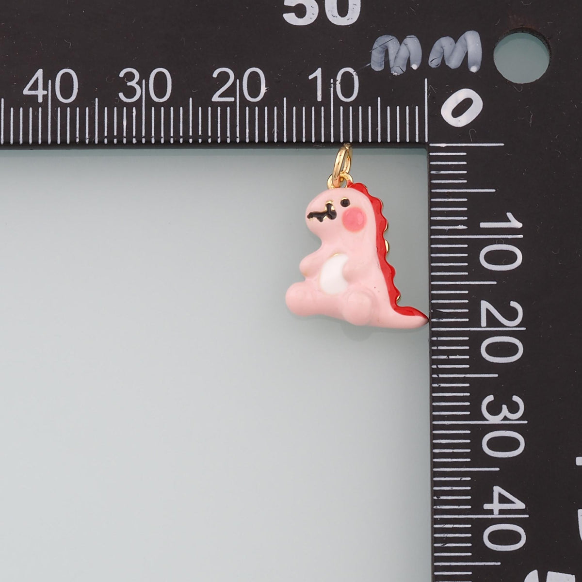 18K Gold Filled Dinosaur Pendant,Enamel Kawaii Charm Bracelet Necklace for DIY Jewelry Making Supply