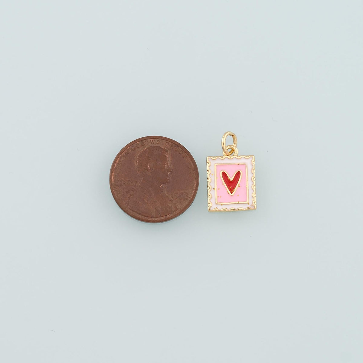 Gold Heart Charms,18K Gold Filled Heart Pendant,Enamel Heart Charm Bracelet Necklace for DIY Jewelry Making Supply
