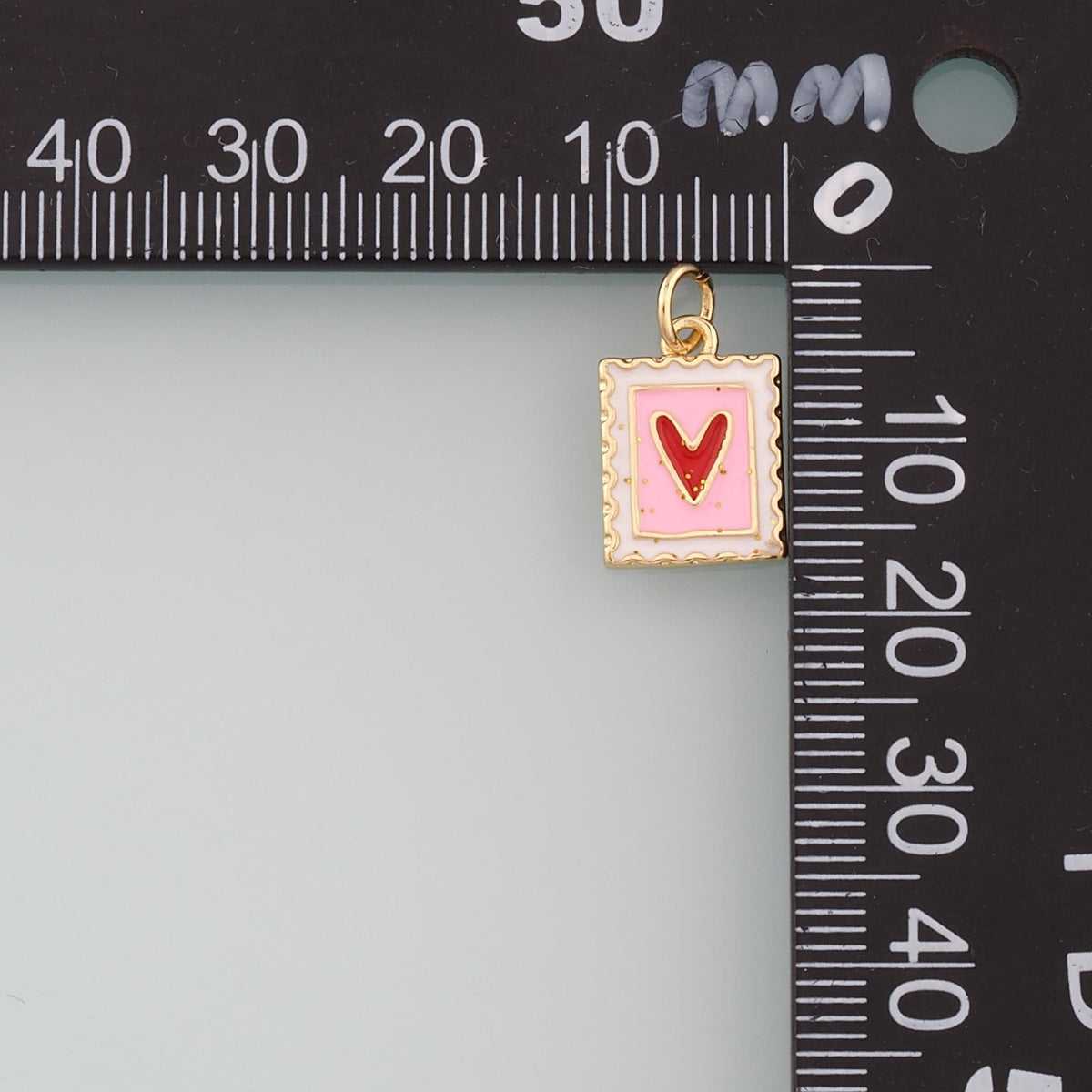 Gold Heart Charms,18K Gold Filled Heart Pendant,Enamel Heart Charm Bracelet Necklace for DIY Jewelry Making Supply