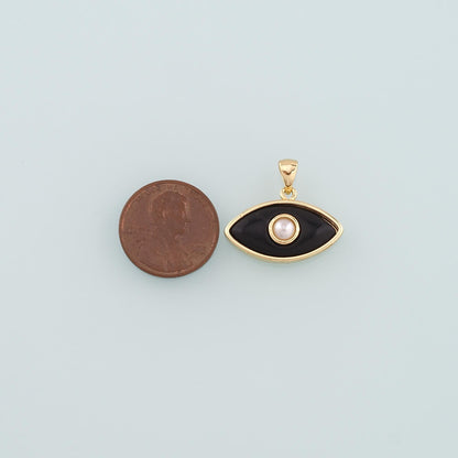 Gold Evil Eye Charms,18K Gold Filled Evil Eye Pendant,Enamel Eye Charm Bracelet Necklace for DIY Jewelry Making Supply