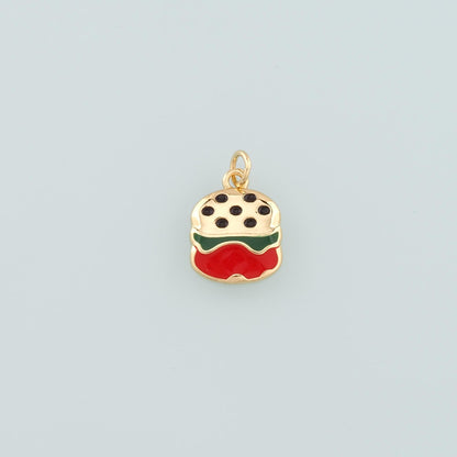 18K Gold Filled Hand Enamel Charm Pendant for Jewelry Making
