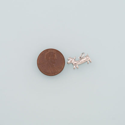 Gold Dog Charms,18K Gold Filled Dog Pendant,Cute Dog Charm Bracelet Necklace for DIY Jewelry Making Supply