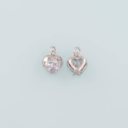 Gold Heart Charms,18K Gold Filled Heart Pendant,Dainty Heart Charm Bracelet Necklace for DIY Jewelry Making Supply