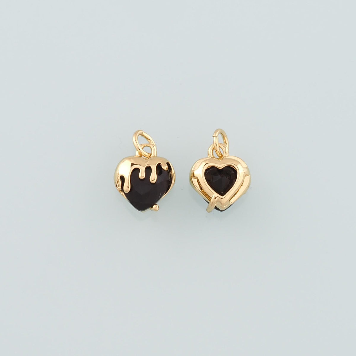 Gold Heart Charms,18K Gold Filled Heart Pendant,Dainty Heart Charm Bracelet Necklace for DIY Jewelry Making Supply