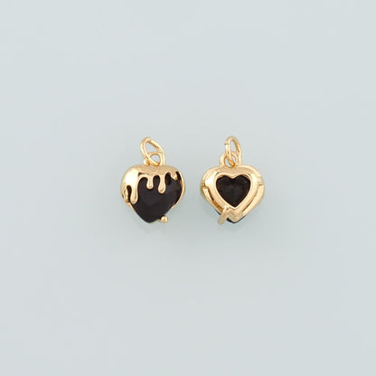 Gold Heart Charms,18K Gold Filled Heart Pendant,Dainty Heart Charm Bracelet Necklace for DIY Jewelry Making Supply