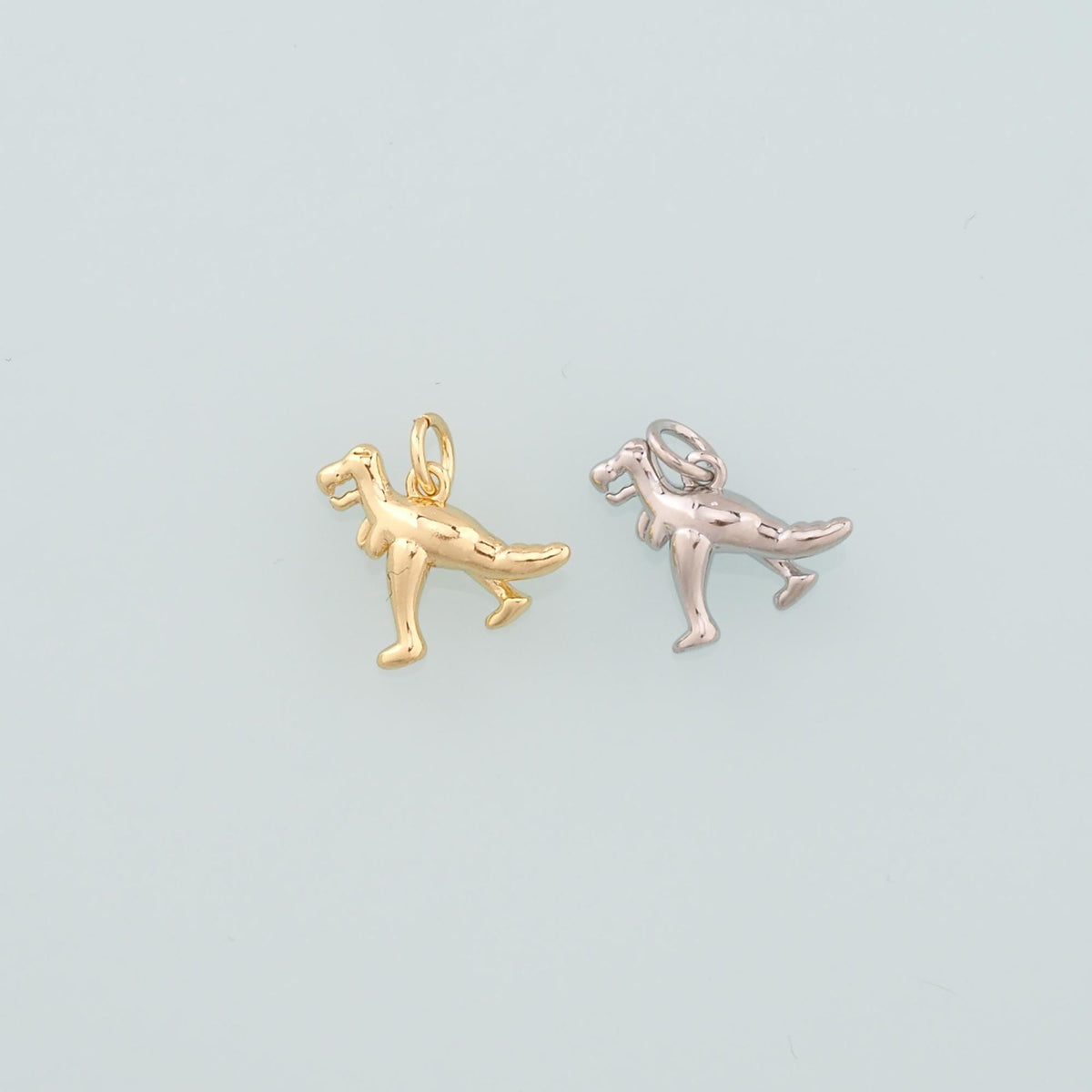 18K Gold Filled Dinosaur Pendant,Dainty Dinosaur Charm Bracelet Necklace for DIY Jewelry Making Supply