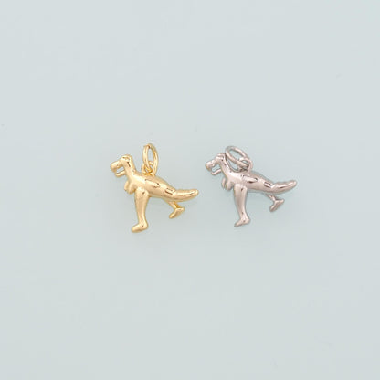 18K Gold Filled Dinosaur Pendant,Dainty Dinosaur Charm Bracelet Necklace for DIY Jewelry Making Supply