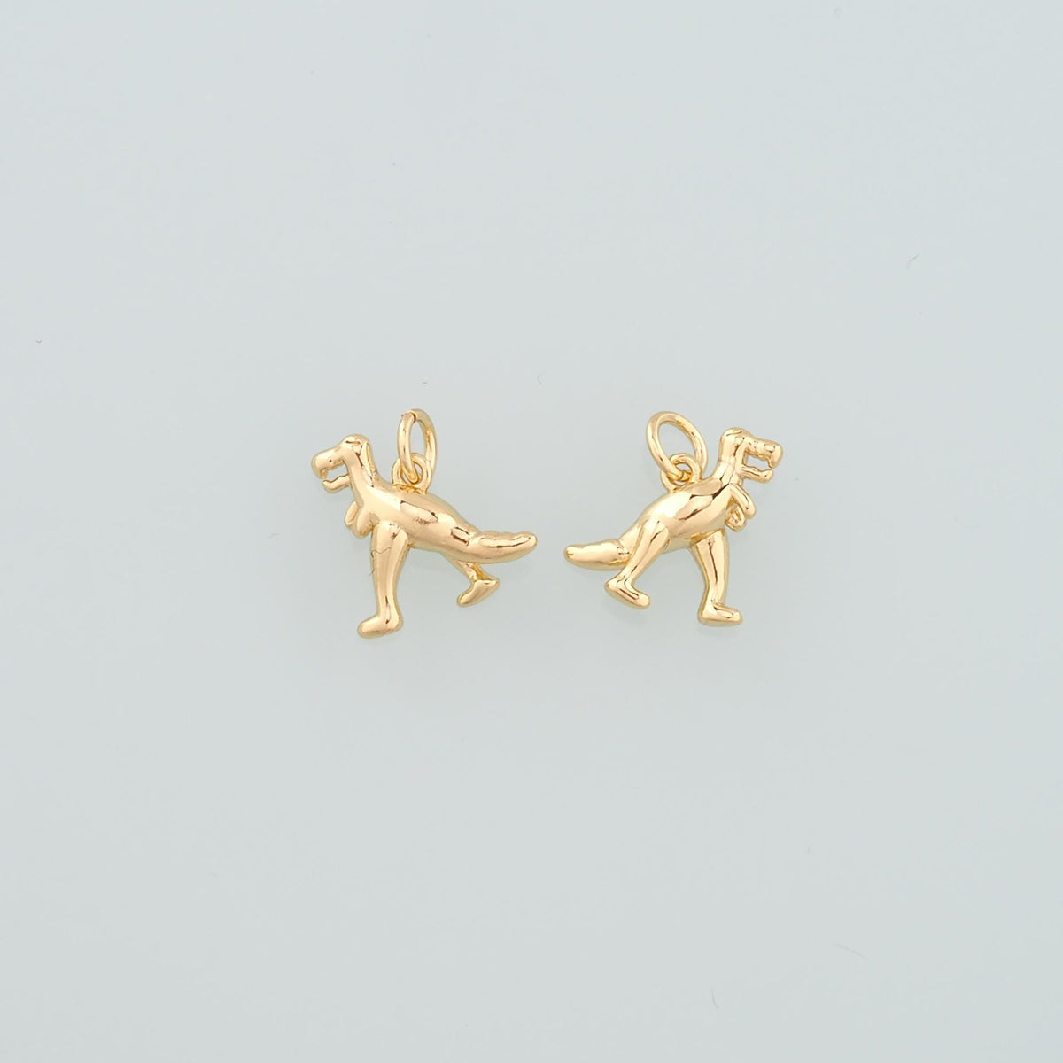 18K Gold Filled Dinosaur Pendant,Dainty Dinosaur Charm Bracelet Necklace for DIY Jewelry Making Supply