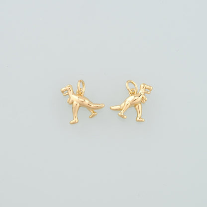 18K Gold Filled Dinosaur Pendant,Dainty Dinosaur Charm Bracelet Necklace for DIY Jewelry Making Supply