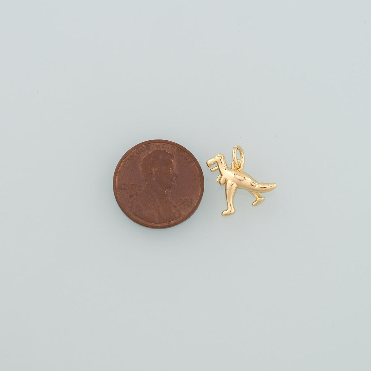 18K Gold Filled Dinosaur Pendant,Dainty Dinosaur Charm Bracelet Necklace for DIY Jewelry Making Supply
