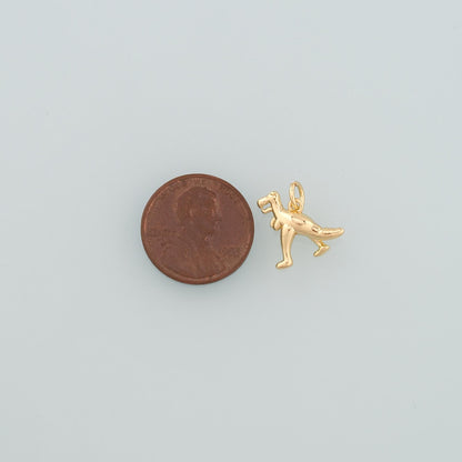 18K Gold Filled Dinosaur Pendant,Dainty Dinosaur Charm Bracelet Necklace for DIY Jewelry Making Supply