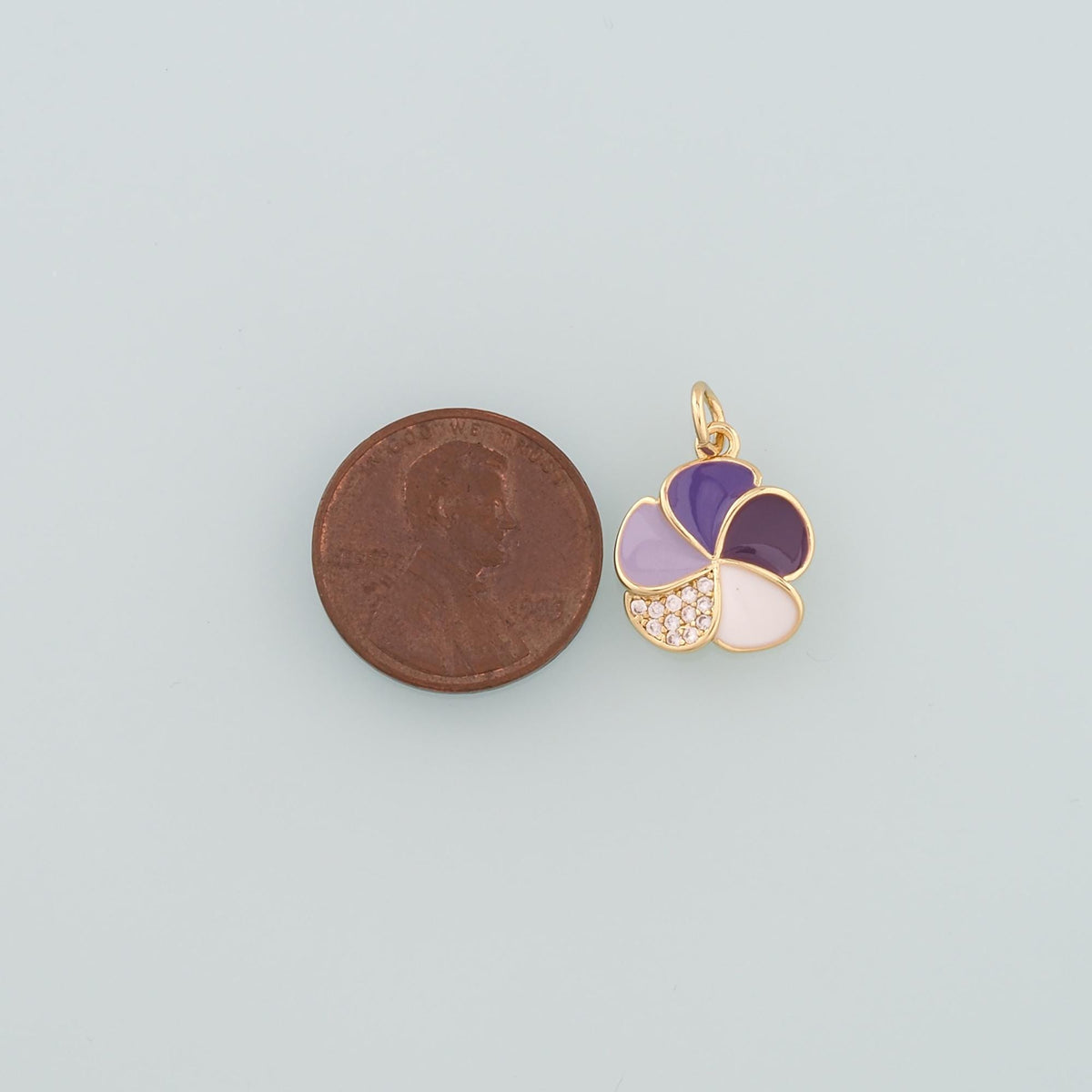 Gold Flower Charms,18K Gold Filled Flower Pendant,Enamel Flower Charm Bracelet Necklace for DIY Jewelry Making Supply