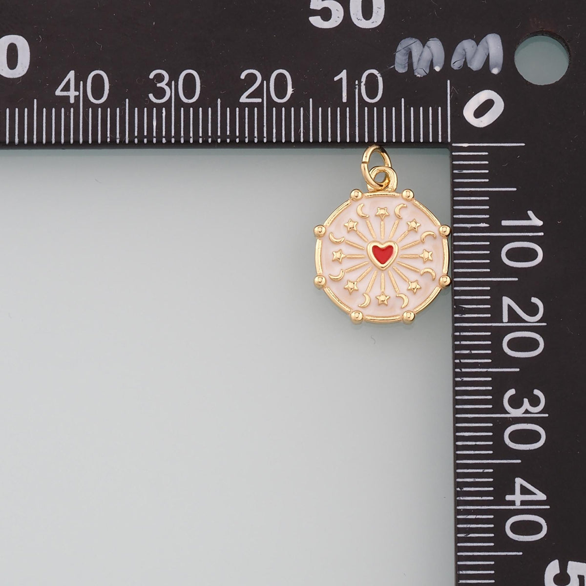 18K Gold Filled Heart Enamel Charm Pendant for Jewelry Making