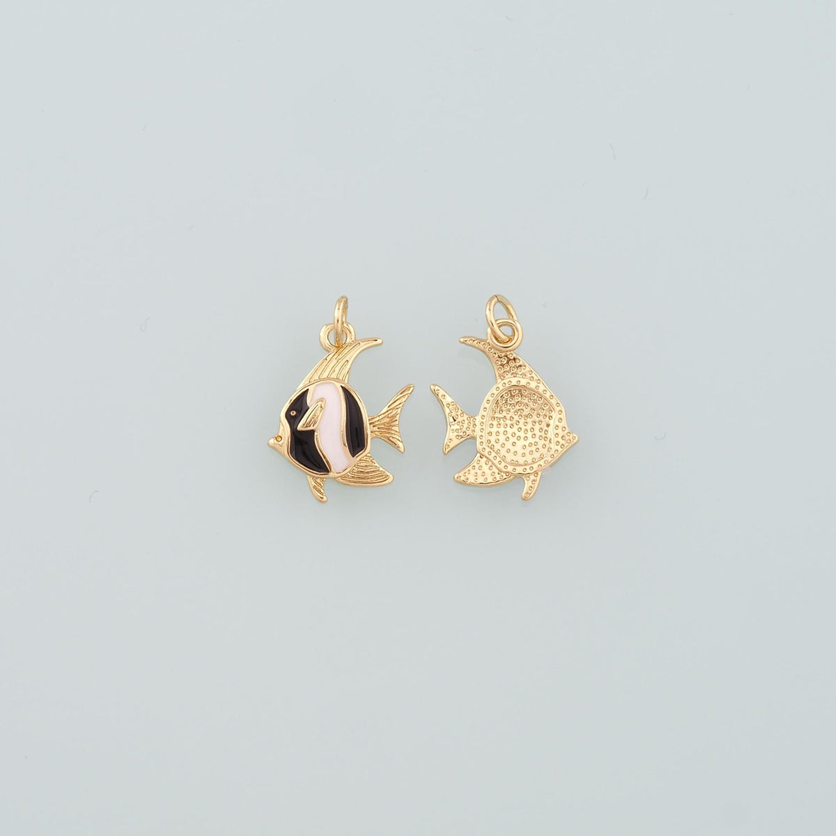 Gold Fish Charms,18K Gold Filled Fish Pendant,Enamel Fish Charm Bracelet Necklace for DIY Jewelry Making Supply