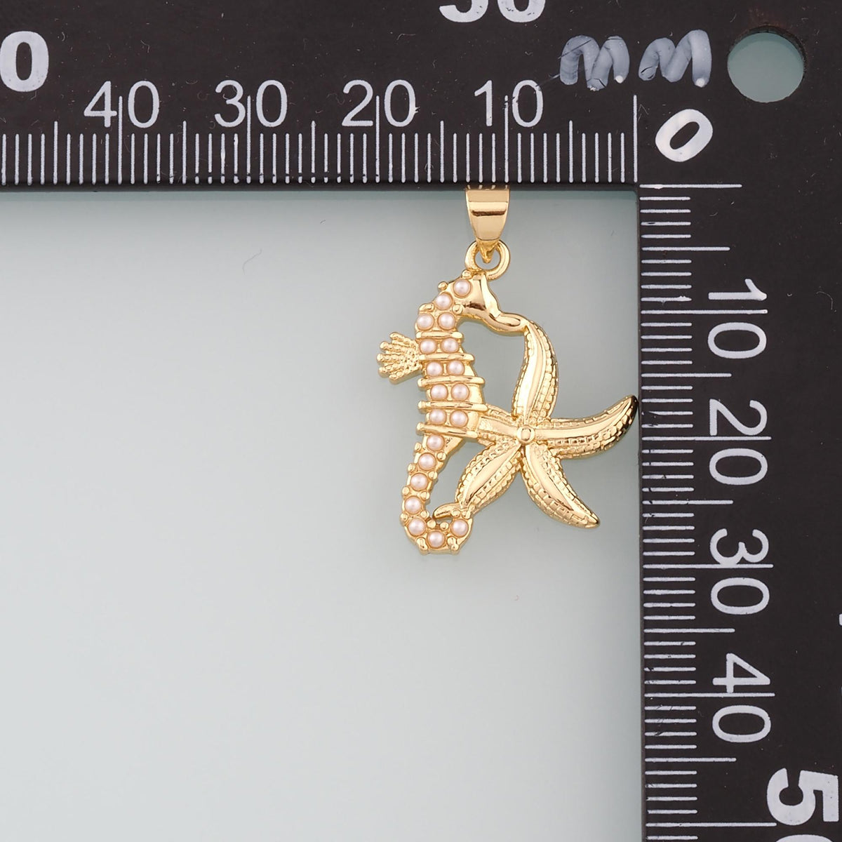 18K Gold Filled Star Pearl Charm Pendant for Jewelry Making