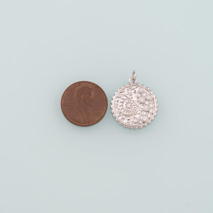 18K Gold Filled Shell CZ Charm Pendant for Jewelry Making