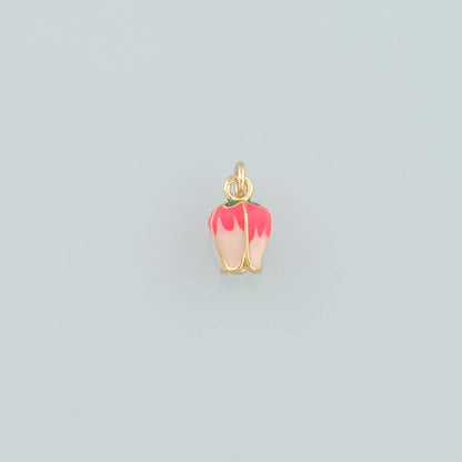 Gold Flower Charms,18K Gold Filled Flower Pendant,Enamel Bud Charm Bracelet Necklace for DIY Jewelry Making Supply