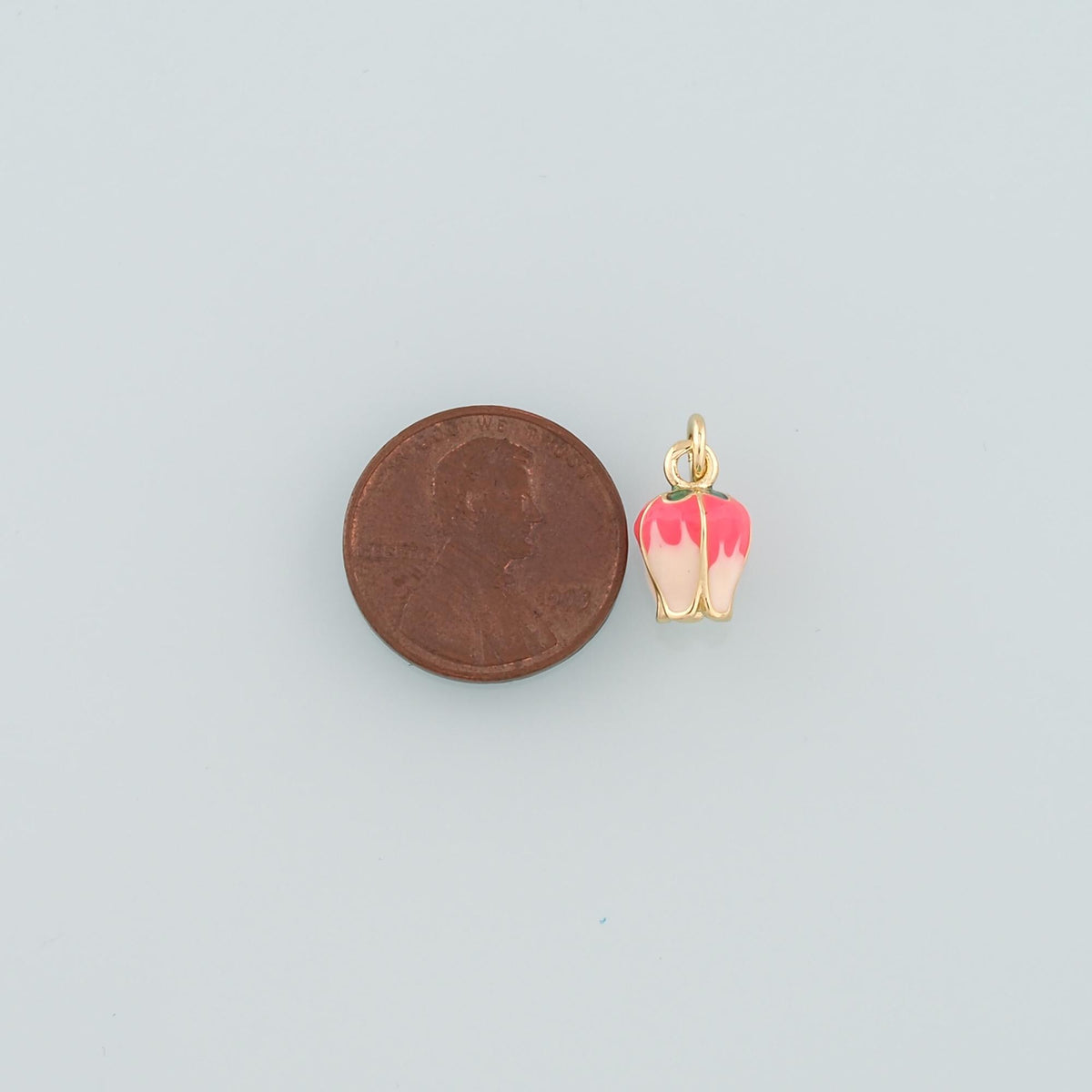 18K Gold Filled Flower Enamel Charm Pendant for Jewelry Making