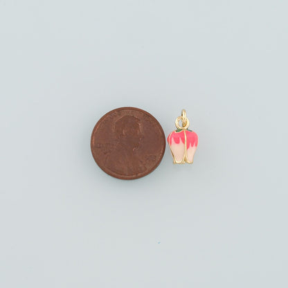 18K Gold Filled Flower Enamel Charm Pendant for Jewelry Making