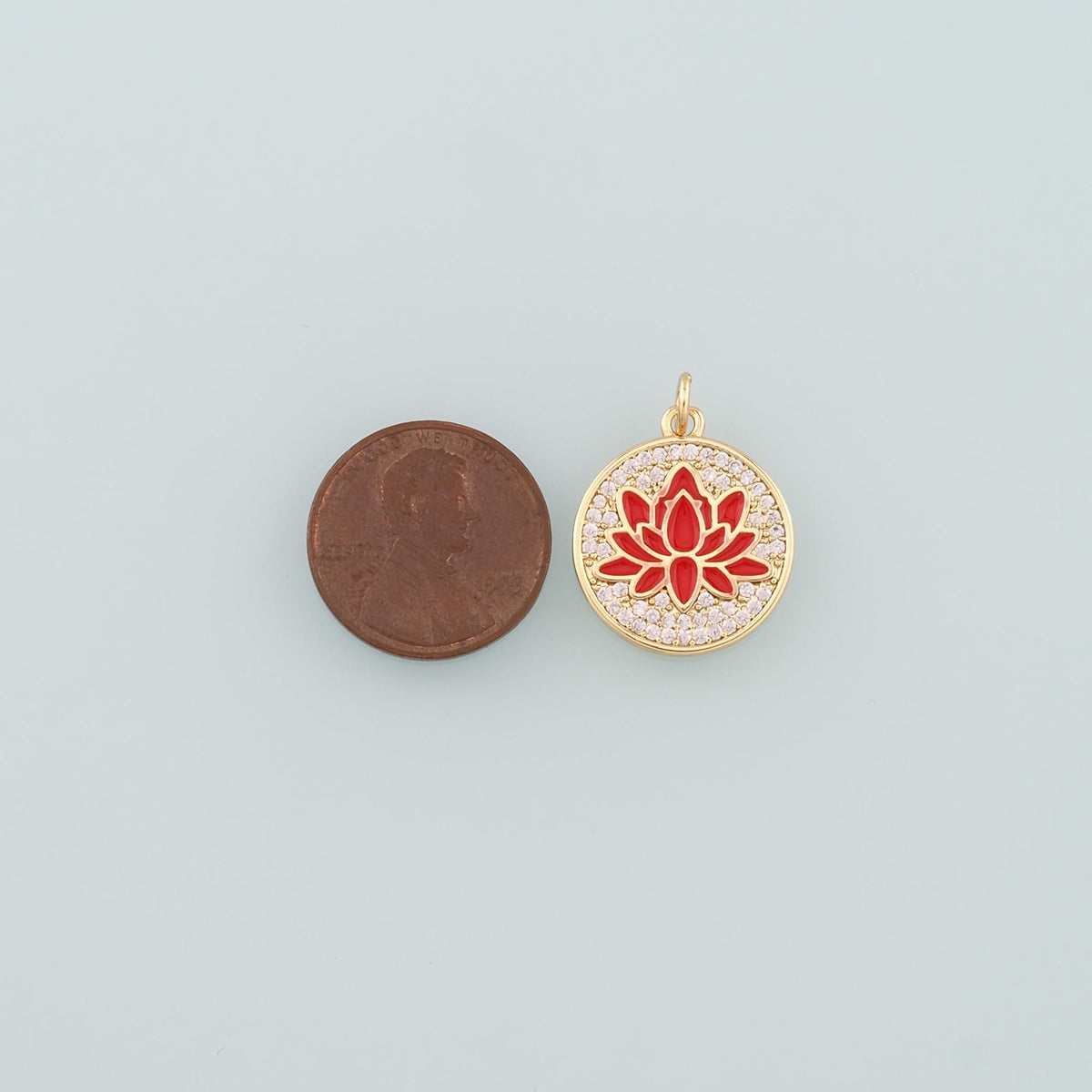 18K Gold Filled Hand Enamel Charm Pendant for Jewelry Making
