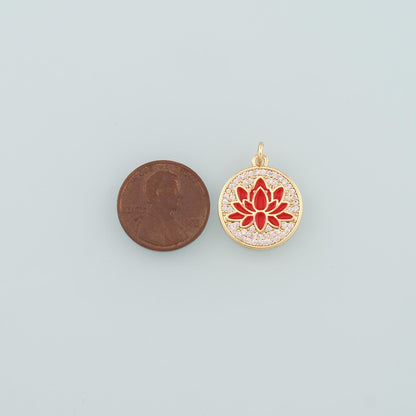 18K Gold Filled Hand Enamel Charm Pendant for Jewelry Making