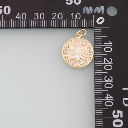 18K Gold Filled Hand Enamel Charm Pendant for Jewelry Making