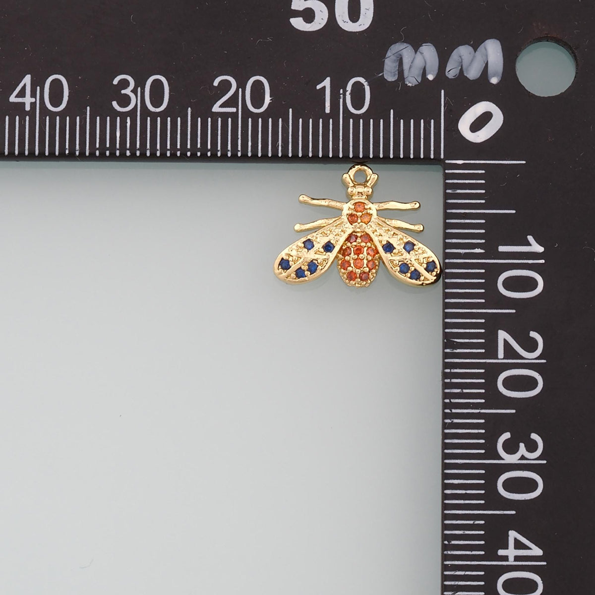Gold Insect Charms,18K Gold Filled Bee Pendant,CZ Micro Pave Bee Charm Bracelet Necklace for DIY Jewelry Making Supply