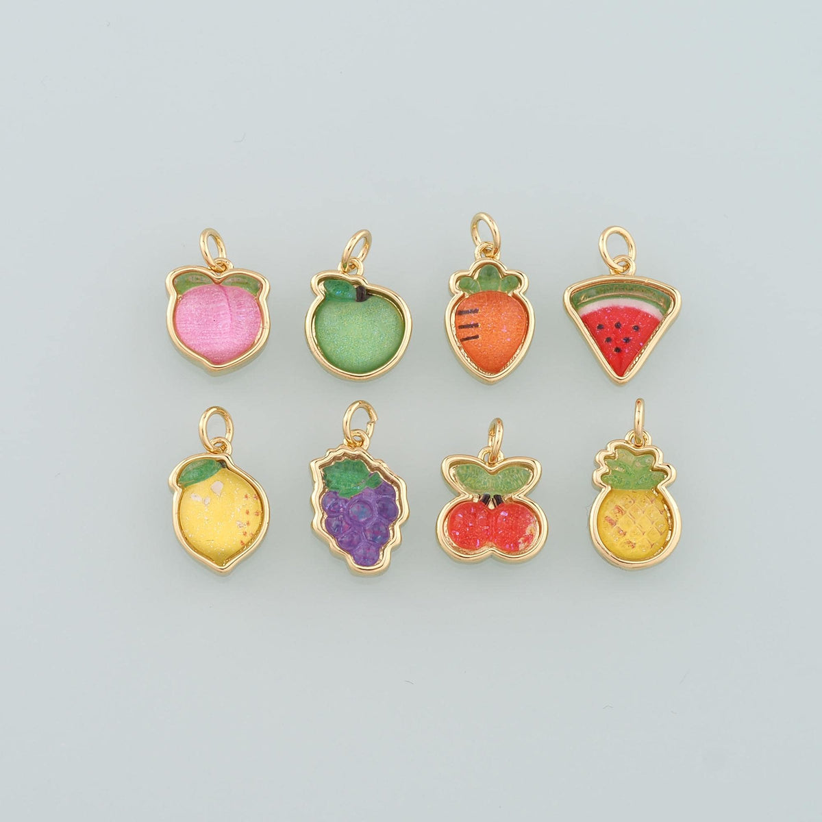18K Gold Filled Hand Enamel Charm Pendant for Jewelry Making