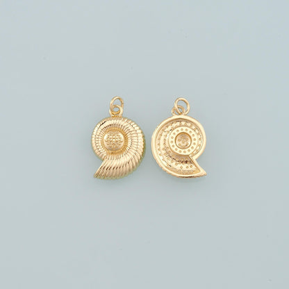 Gold Conch Charms,18K Gold Filled Conch Pendant,Conch Shell Charm Bracelet Necklace for DIY Jewelry Making Supply