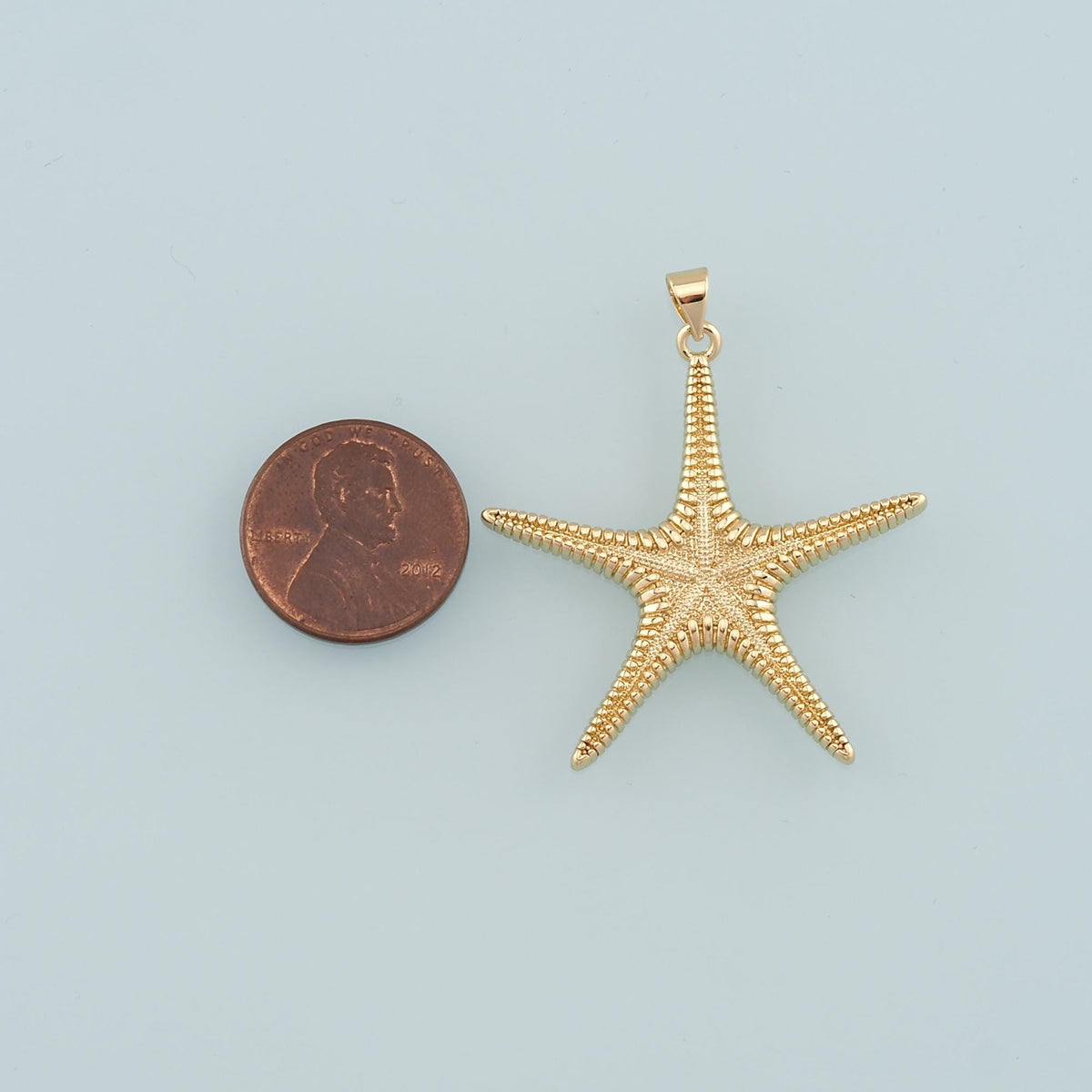 Gold Starfish Charms,18K Gold Filled Sea star Pendant,Starfish Charm Bracelet Necklace for DIY Jewelry Making Supply