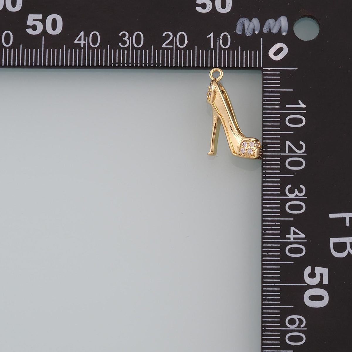 18K Gold Filled High heel Pendant,CZ Micro Pave High heel Charm Bracelet Necklace for DIY Jewelry Making Supply