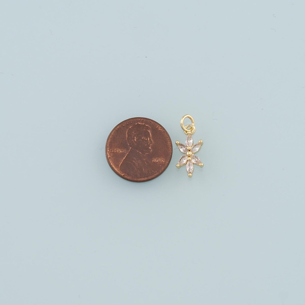 Gold Flower Charms,18K Gold Filled Flower Pendant,Flower Charm Bracelet Necklace for DIY Jewelry Making Supply