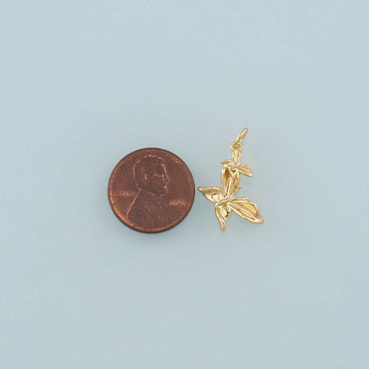 Gold Butterfly Charms,18K Gold Filled Butterfly Pendant,CZ Micro Pave Butterfly Charm Bracelet Necklace for DIY Jewelry Makin