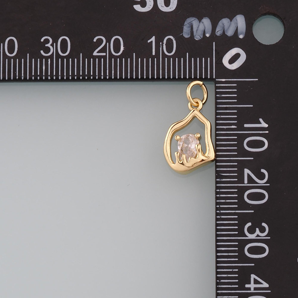 18K Gold Filled Hand CZ Charm Pendant for Jewelry Making