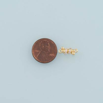 18K Gold Filled Hand CZ Charm Pendant for Jewelry Making