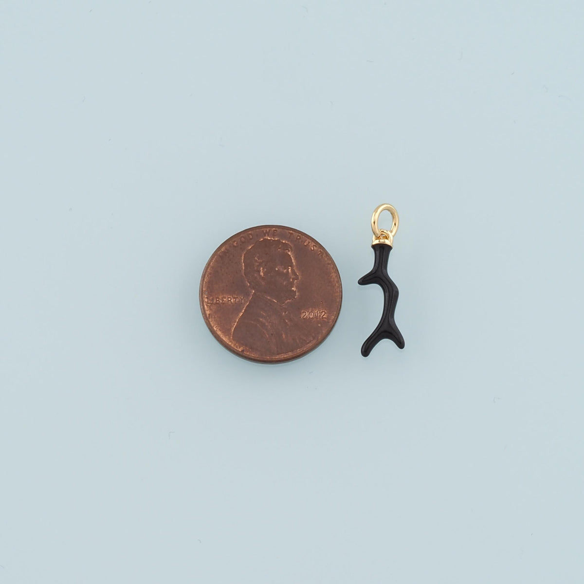Gold Antler Charms,18K Gold Filled Antler Pendant,Enamel Elk Charm Bracelet Necklace for DIY Jewelry Making Supply