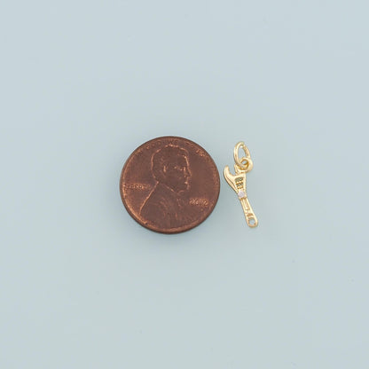 18K Gold Filled Hand CZ Charm Pendant for Jewelry Making