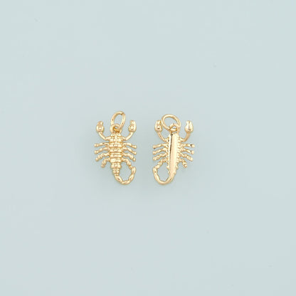 18K Gold Filled Scorpion Pendant,Dainty Scorpion Charm Bracelet Necklace for DIY Jewelry Making Supply