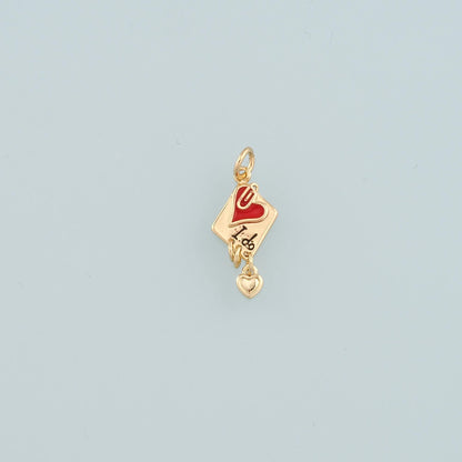 18K Gold Filled Heart Enamel Charm Pendant for Jewelry Making